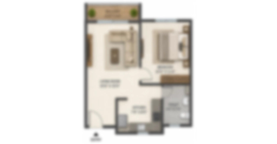 Haware Mumbai Ghar 1 BHK Floor Plan